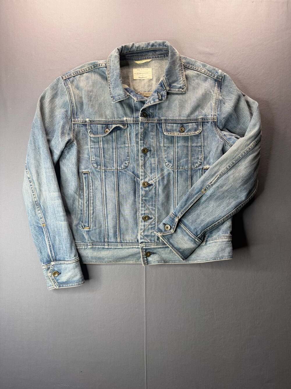Rag & Bone Denim Jacket Size L Perfect Wash Blue Cotton Trucker